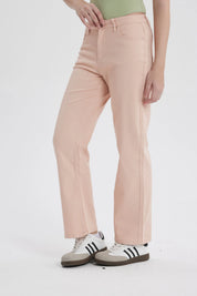Jeans Mujer Calce Recto Palo Rosa