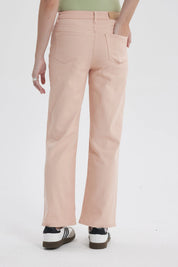 Jeans Mujer Calce Recto Palo Rosa