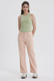 Jeans Mujer Calce Recto Palo Rosa