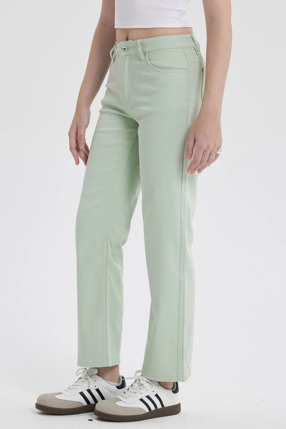 Jeans Mujer Calce Recto Verde Agua