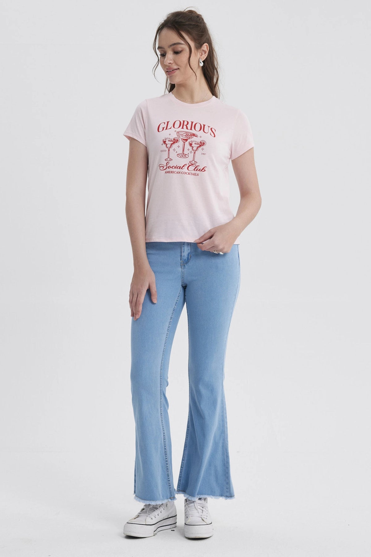 Jeans Mujer Flare Monse Celeste