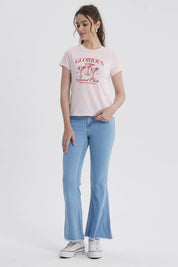 Jeans Mujer Flare Monse Celeste