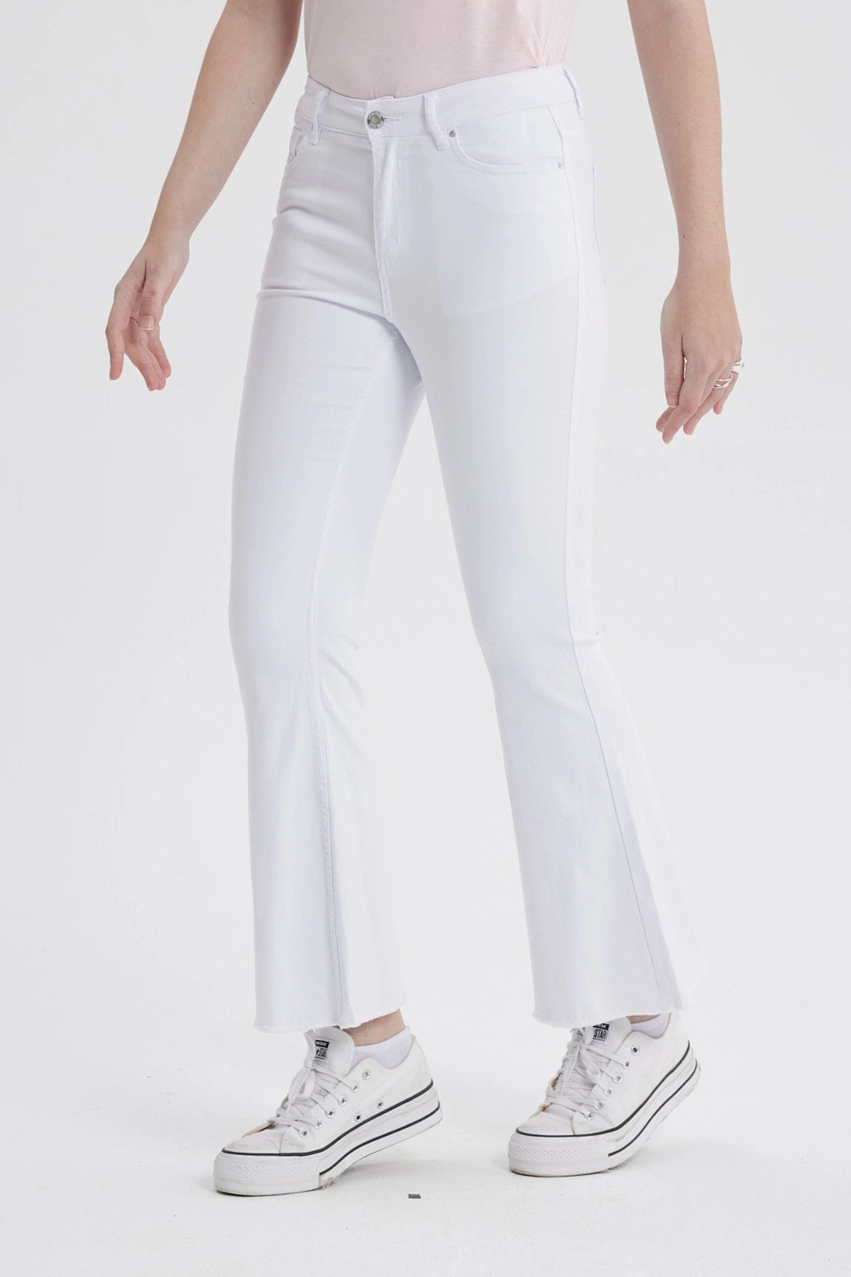 Jeans Mujer Flare Monse Blanco