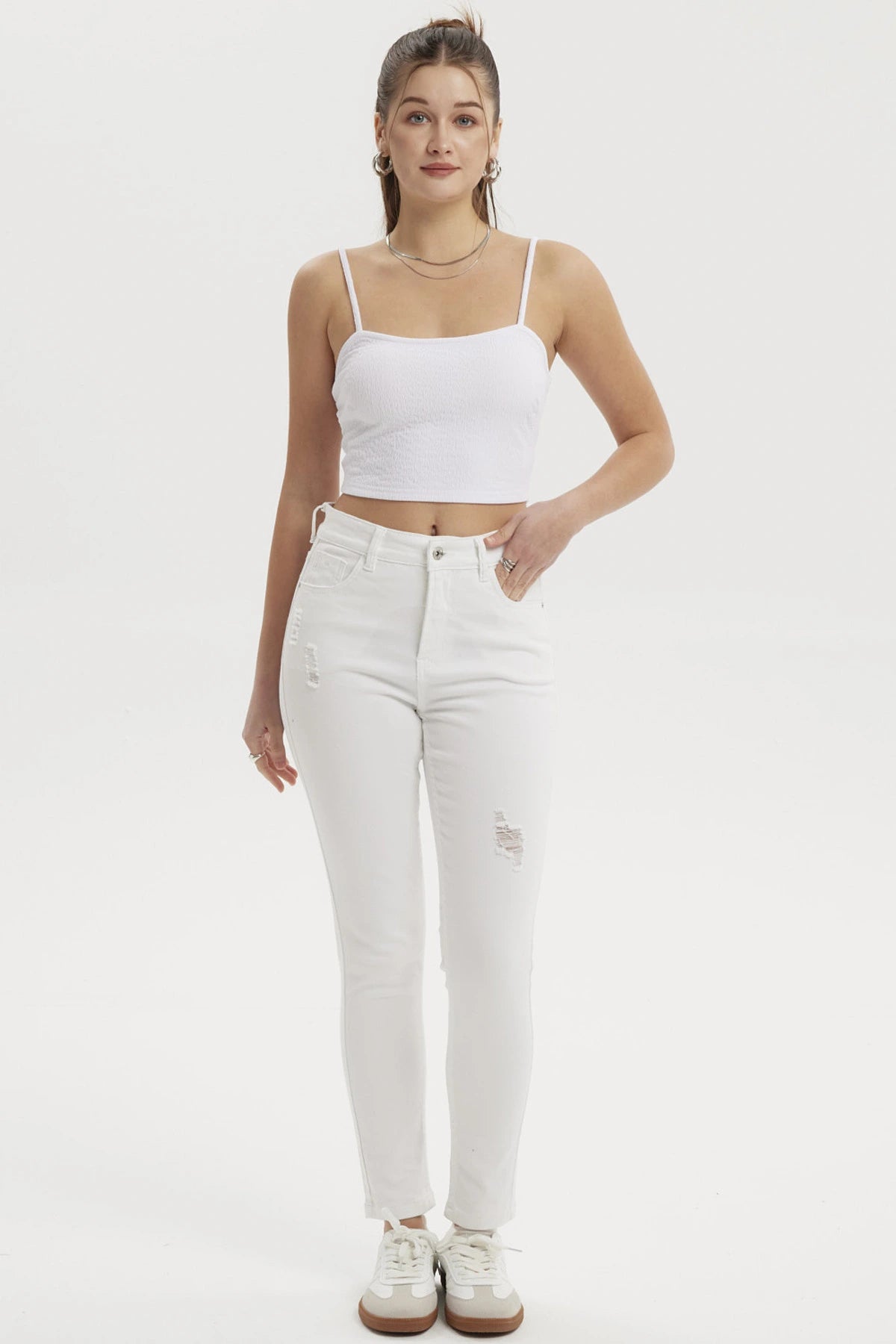 Jeans Mujer Super Skinny Lia Blanco