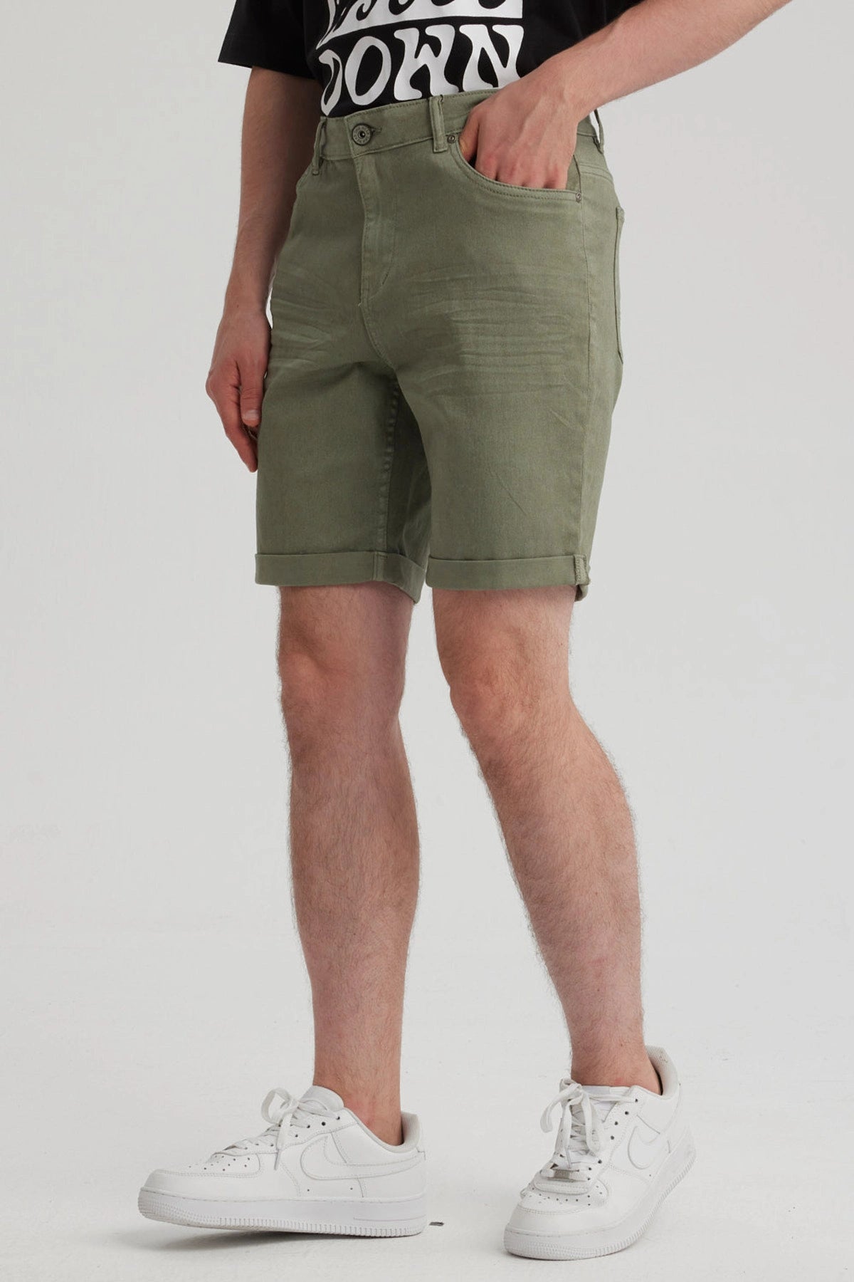Bermuda Hombre Color Moda Verde Militar