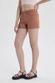Short Mujer Color Roll Up Tiro Alto Blanco
