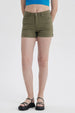 Short Mujer Color Roll Up Tiro Alto Verde