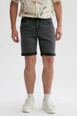 Bermuda Hombre Básica Roll Up Gris