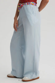 Jeans Mujer Pallazzo Pañuelo Azul Claro