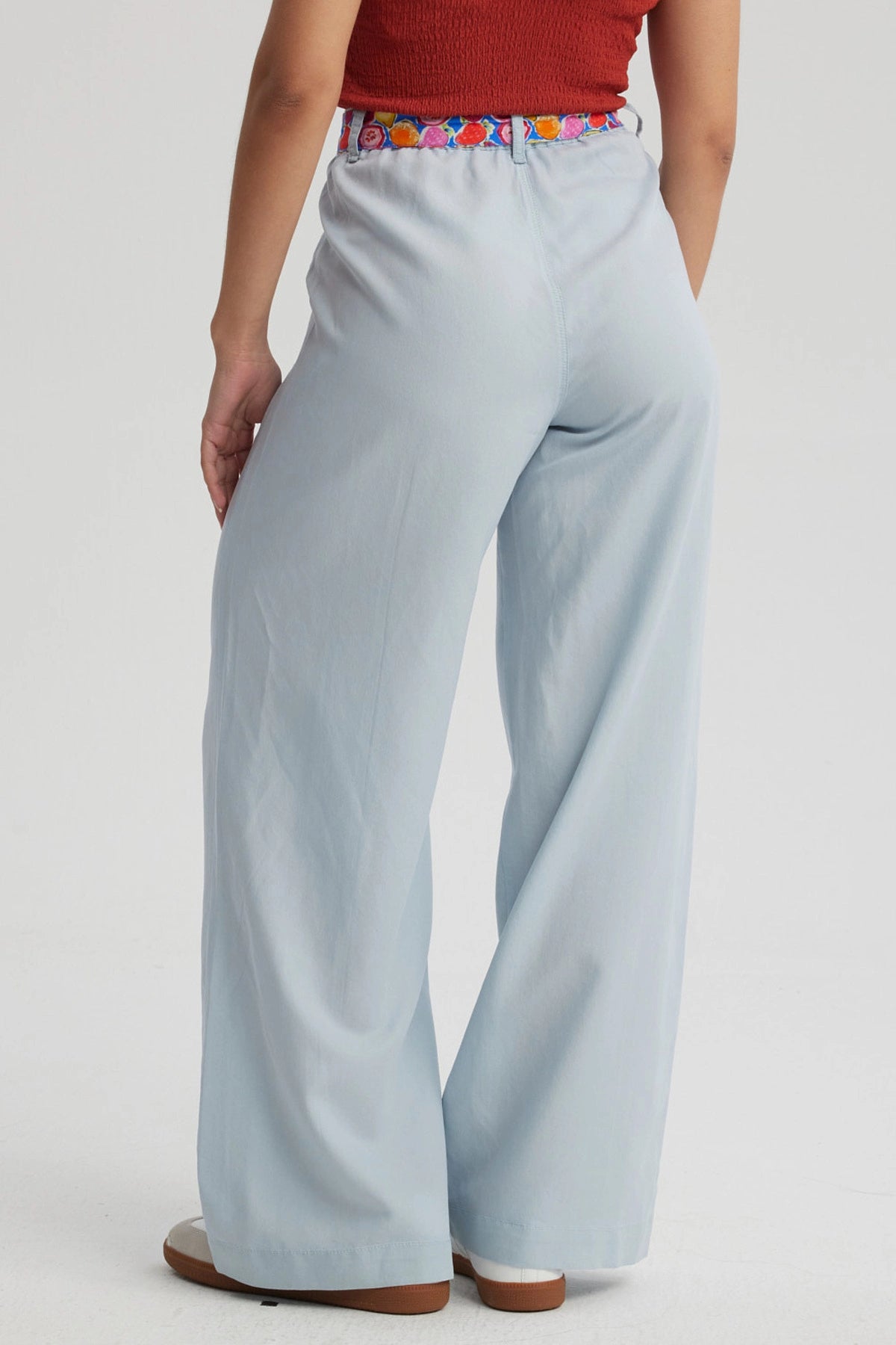 Jeans Mujer Pallazzo Pañuelo Azul Claro