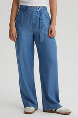 Jeans Calce Recto Ligero Mujer Azul