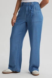 Jeans Mujer Calce Recto Ligero Azul