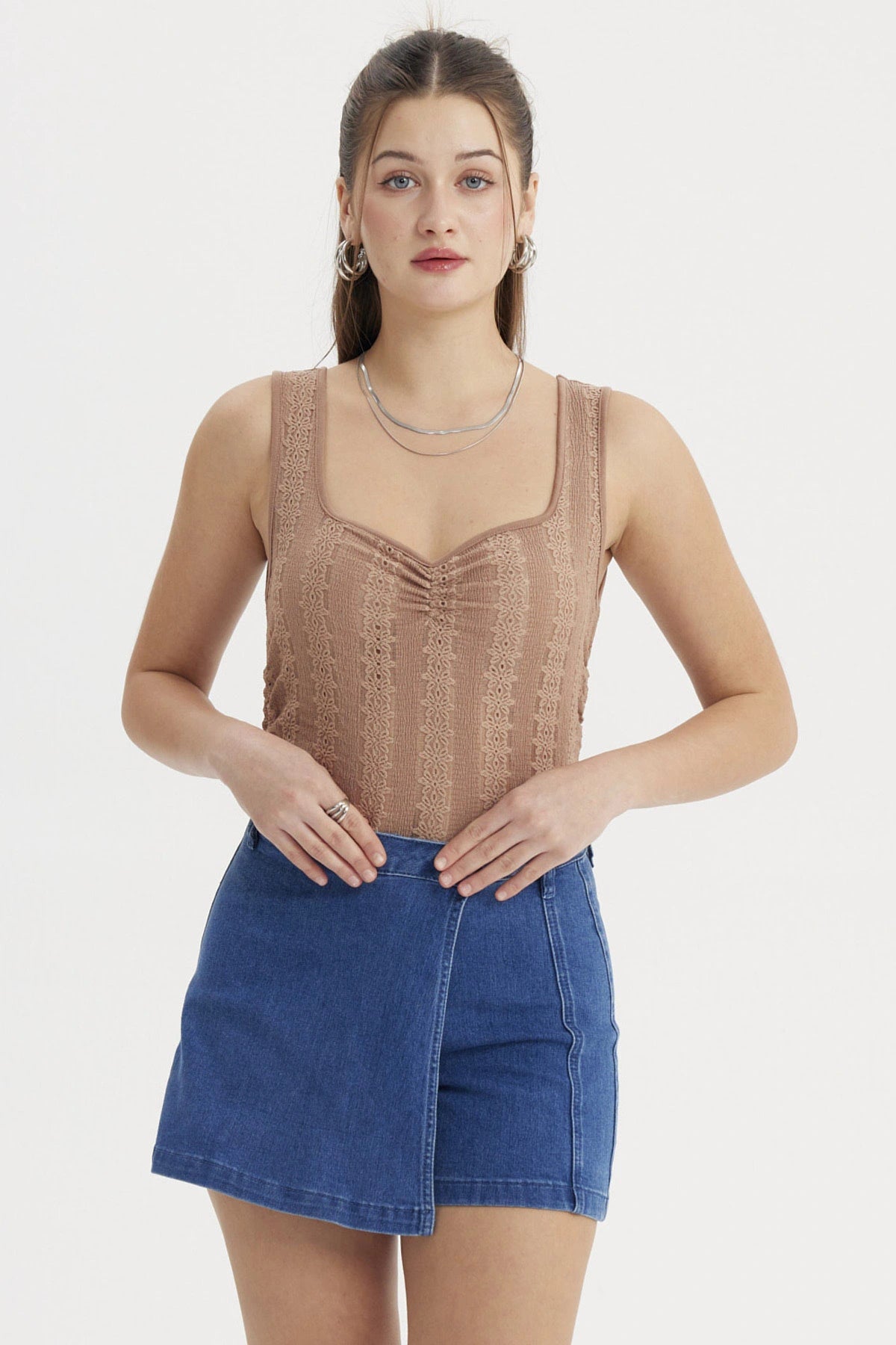 Falda Mujer Short Azul