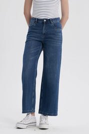 Jeans Mujer Baggy Lavado Azul