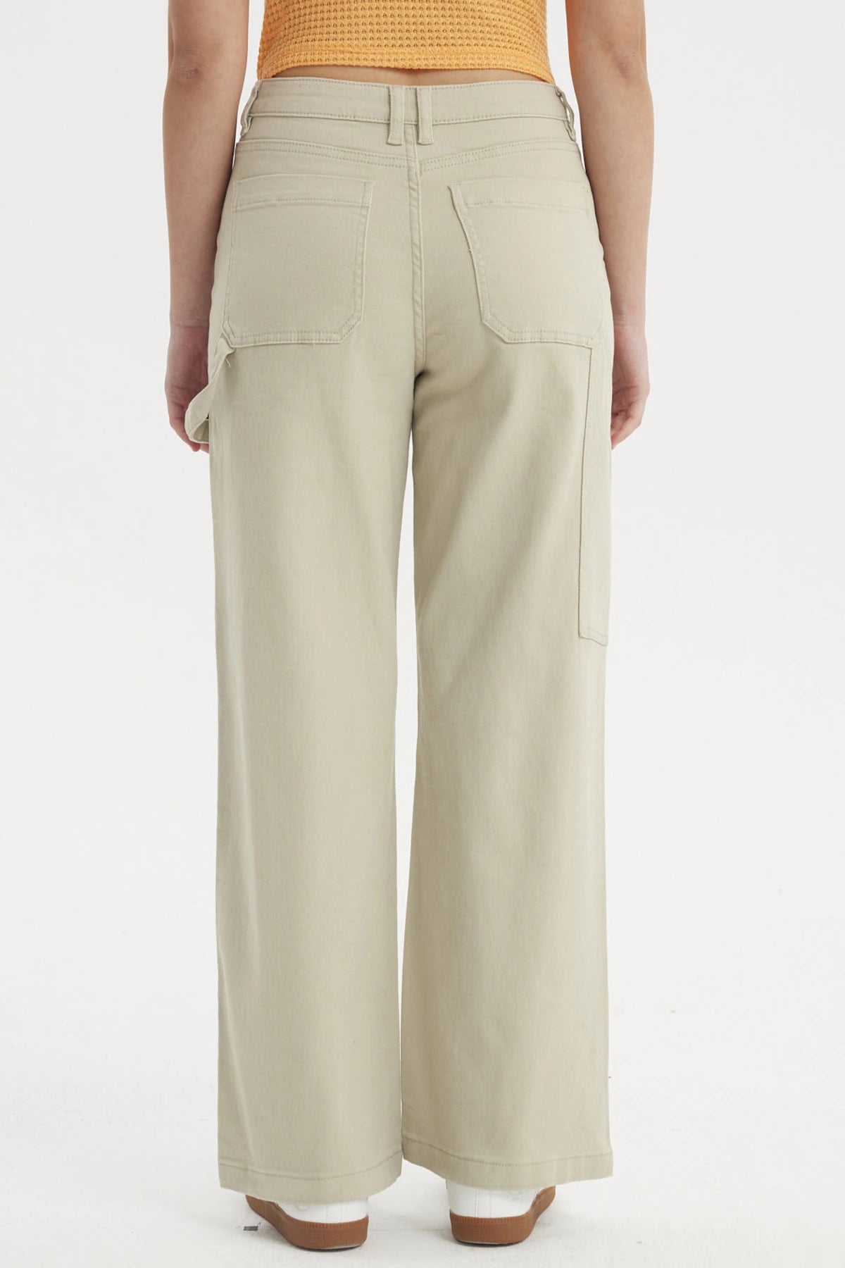 Jeans Mujer Calce Recto Bolsillo Caqui