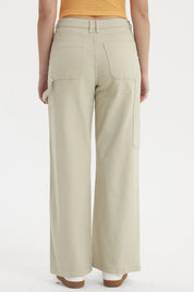 Jeans Mujer Calce Recto Bolsillo Caqui