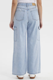Jeans Mujer Wide Leg Gravilla Azul Claro