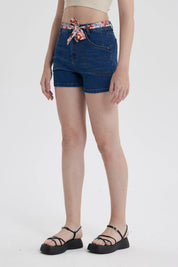 Short Mujer Mom Pañuelo Azul