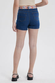 Short Mujer Mom Pañuelo Azul