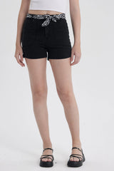 Short Mujer Mom Pañuelo Negro