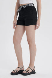Short Mujer Mom Pañuelo Negro