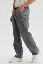 Jeans Hombre Baggy Dirty Washed Gris Claro