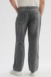 Jeans Hombre Baggy Dirty Washed Gris Claro