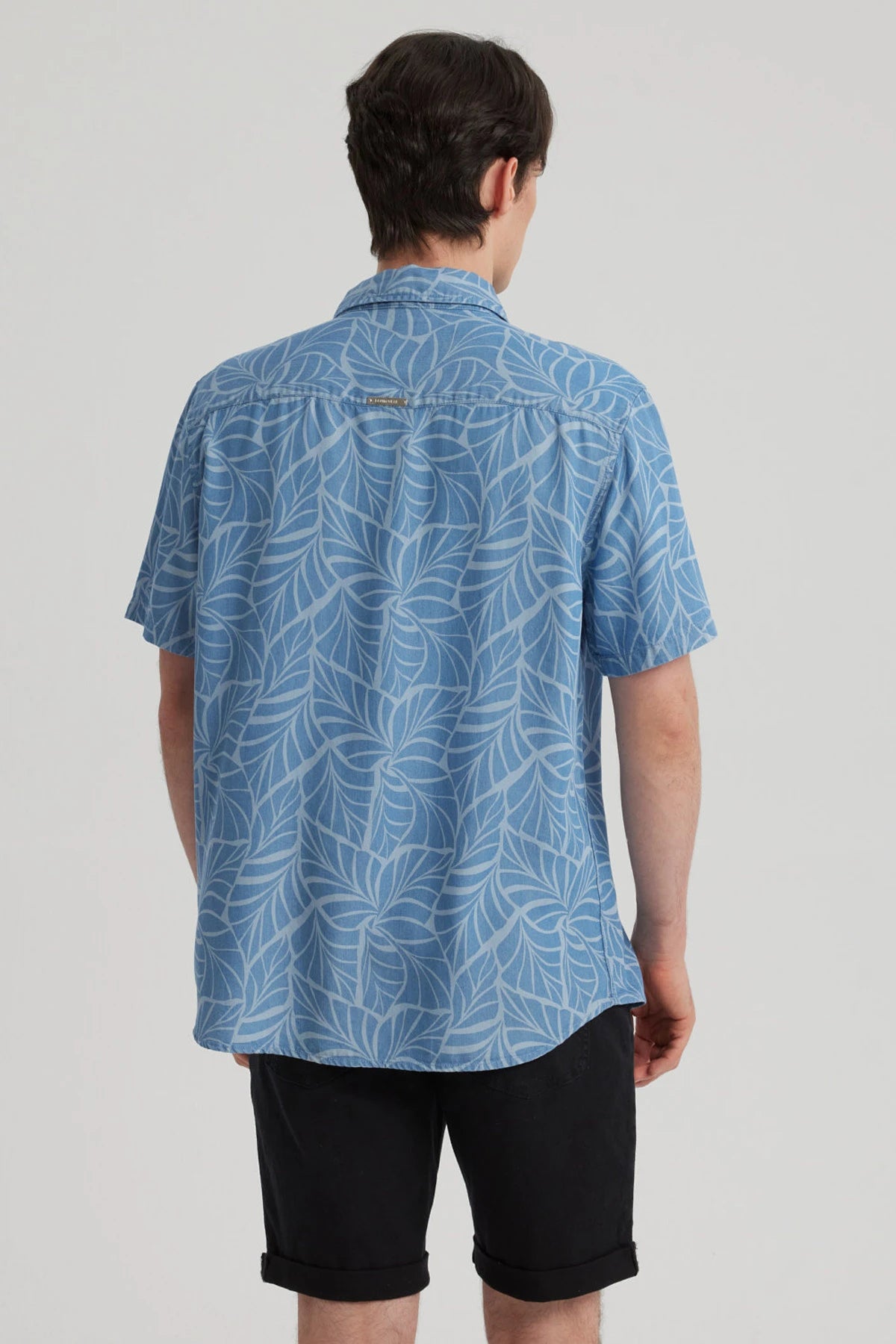 Camisa Hombre Print Azul Claro
