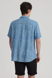 Camisa Hombre Print Azul Claro