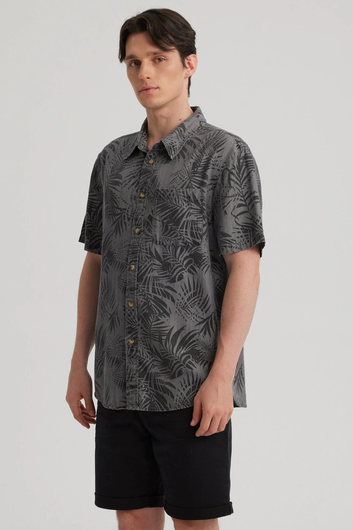 Camisa Hombre Print Gris Claro