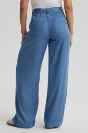 Jeans Mujer Calce Recto Ligero Azul Claro