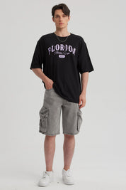 Bermuda Hombre Baggy Gris Claro