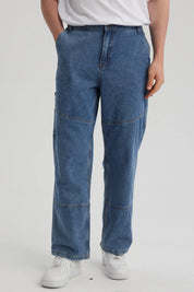 Jeans Hombre Recto Moda Azul