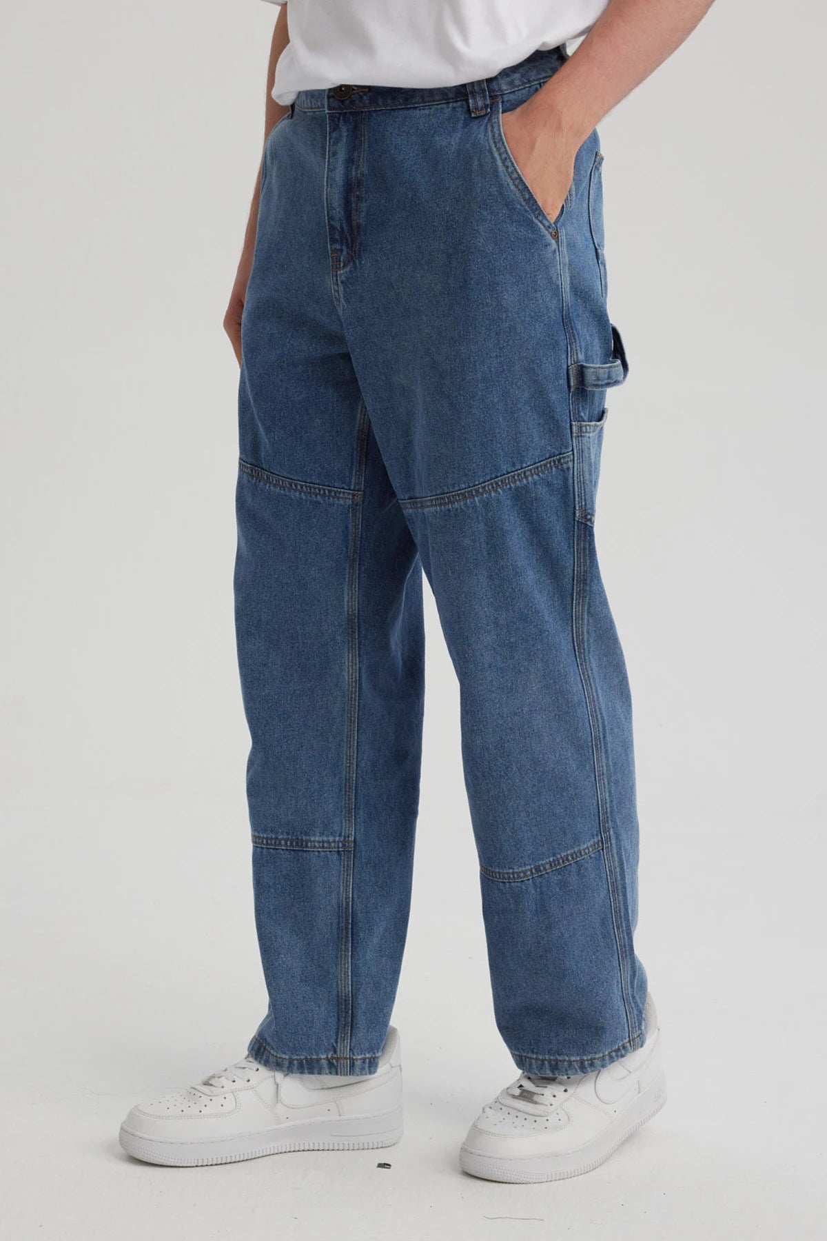 Jeans Hombre Recto Moda Azul