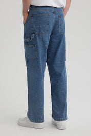 Jeans Hombre Recto Moda Azul