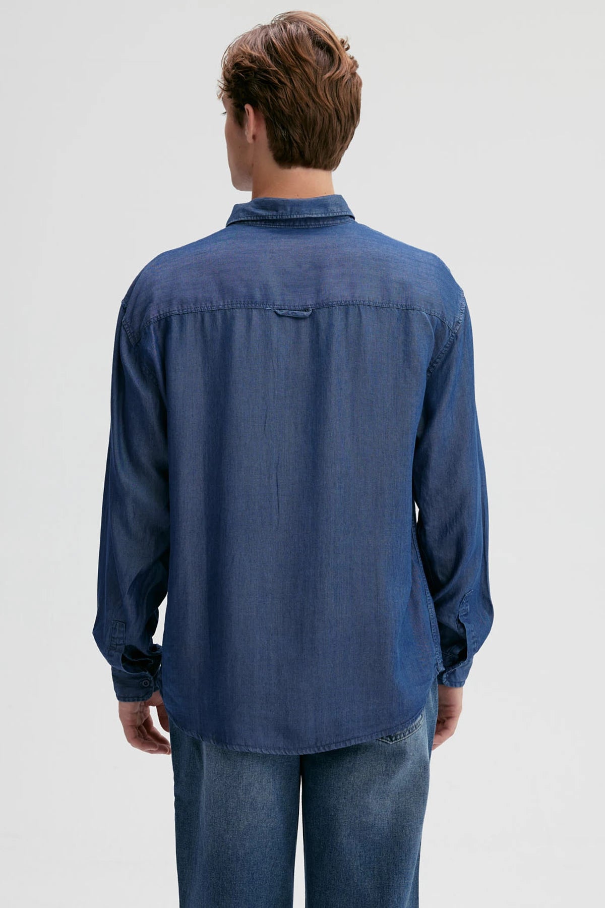 Camisa Hombre Lyocell Azul