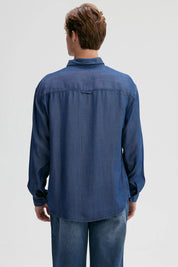 Camisa Hombre Lyocell Azul