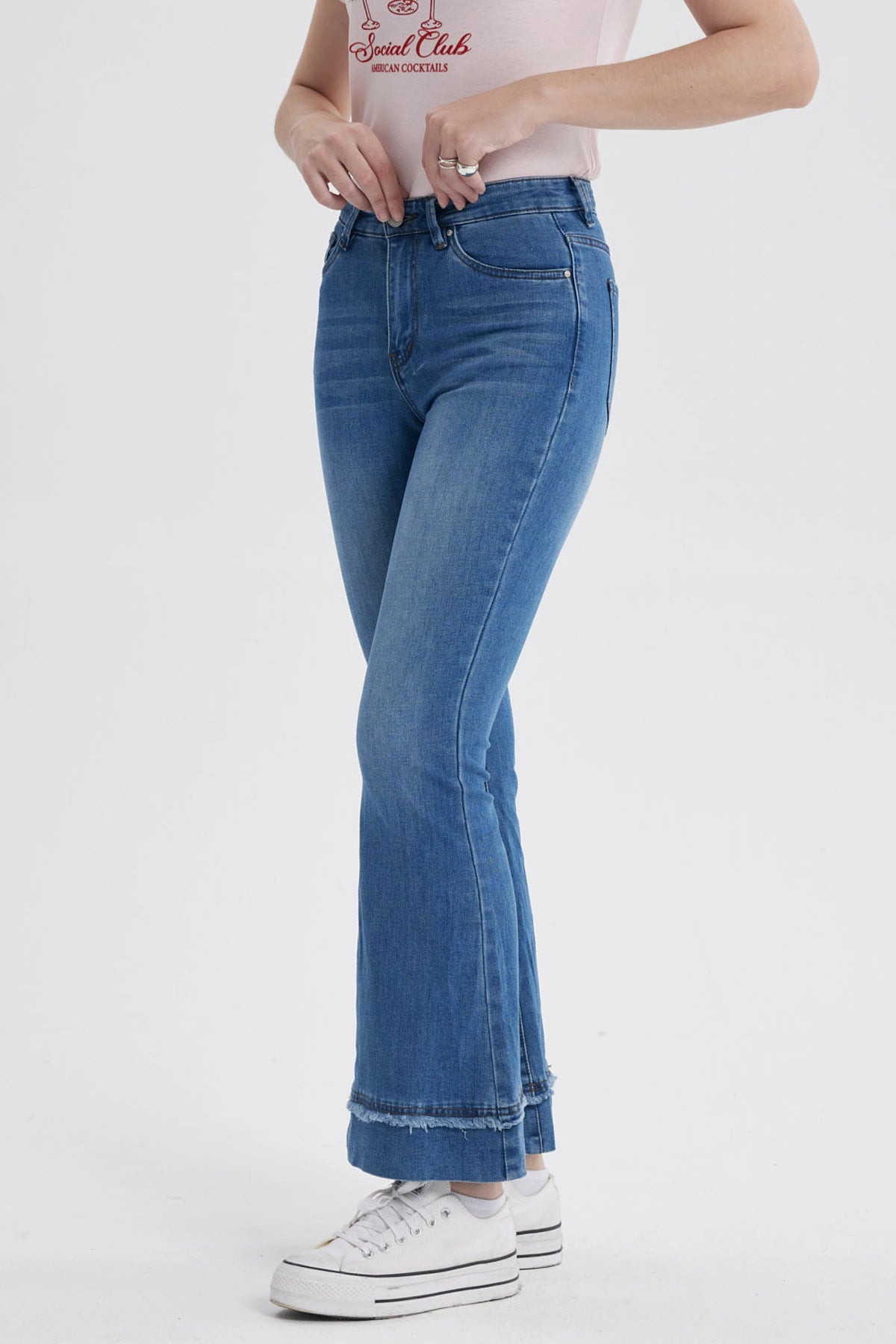 Jeans Mujer Flare Basta Azul