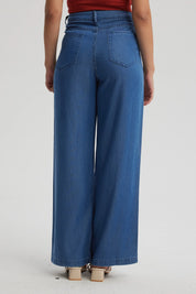 Jeans Mujer Baggy Ligero Azul