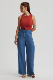 Jeans Mujer Baggy Ligero Azul