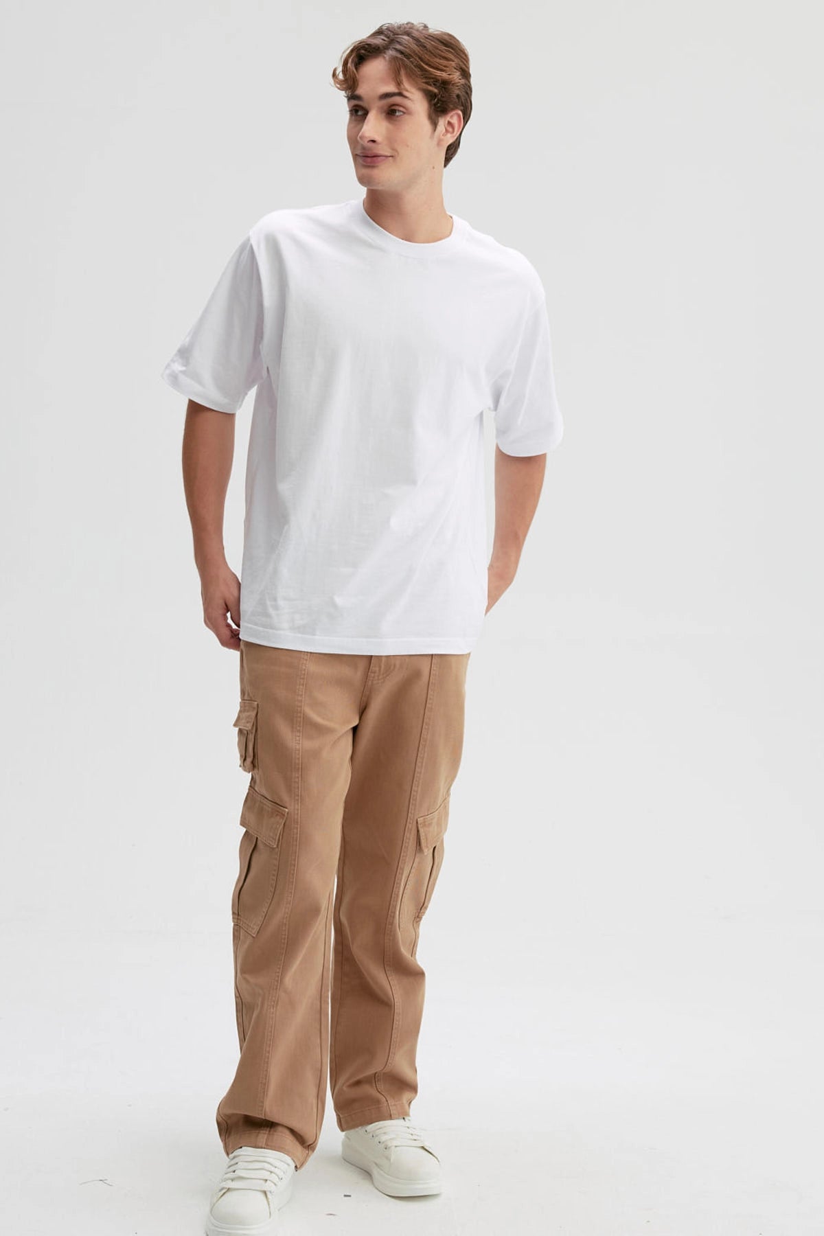 Jeans Hombre Doble Cargo Café