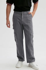Jeans Doble Cargo Hombre Gris