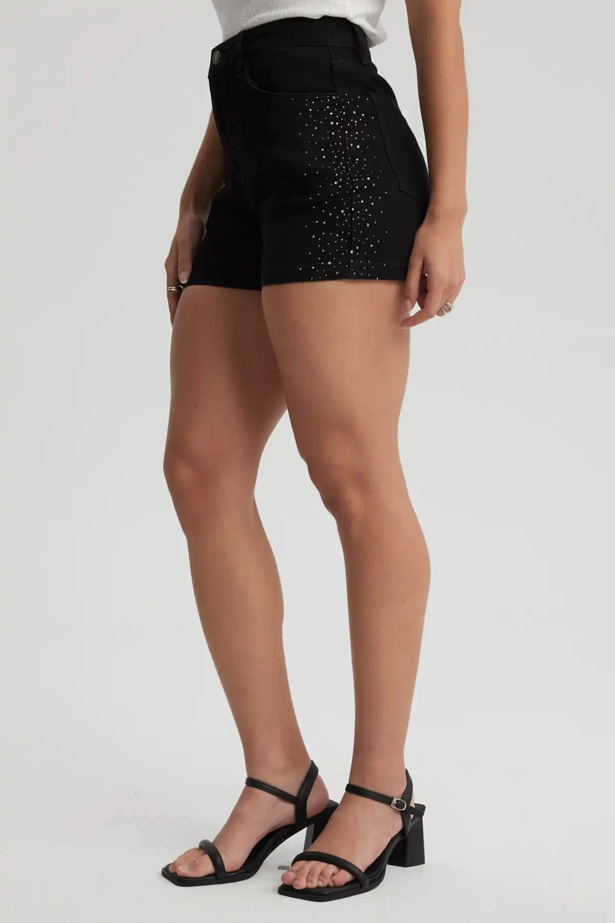 Short Mujer Strass Negro