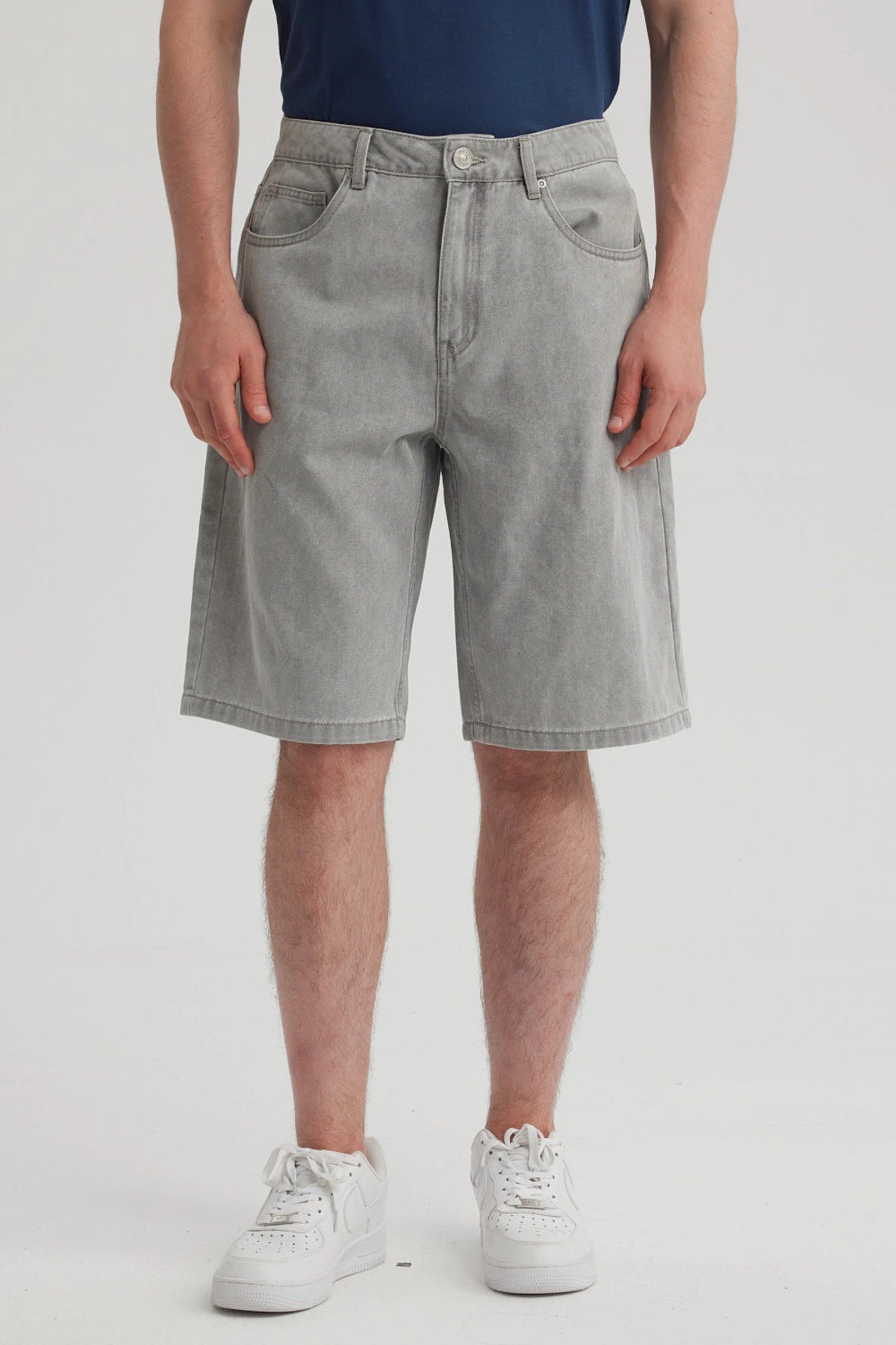 Bermuda Hombre Bolsillo Gris Claro