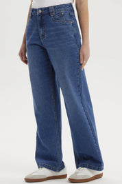 Jeans Mujer Calce Recto Azul