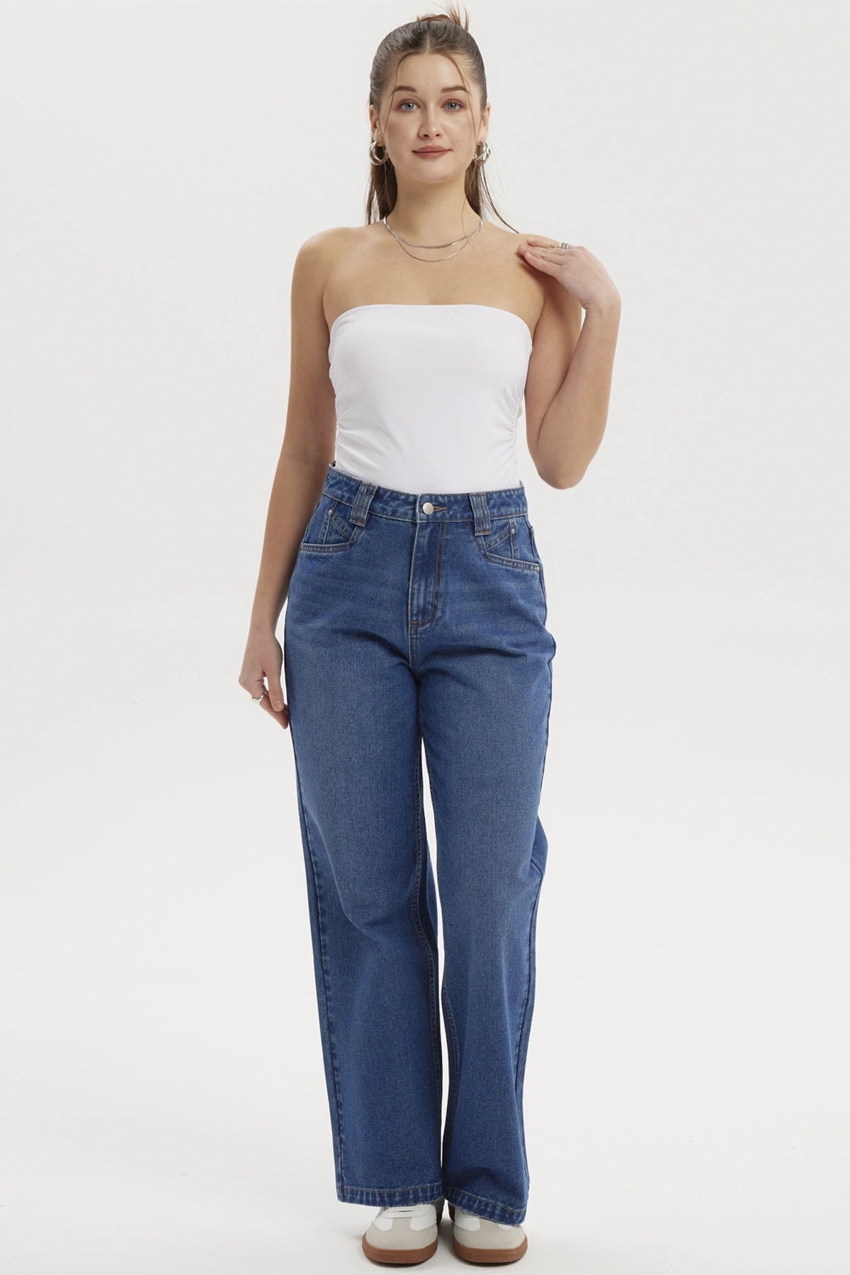 Jeans Mujer Calce Recto Azul