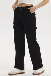 Jeans Mujer Calce Recto Color Negro