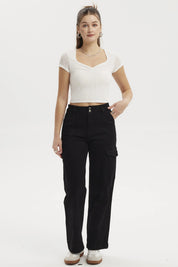 Jeans Mujer Calce Recto Color Negro