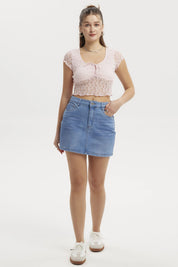 Blusa Mujer Abotonada Lisa Negro / Blanco