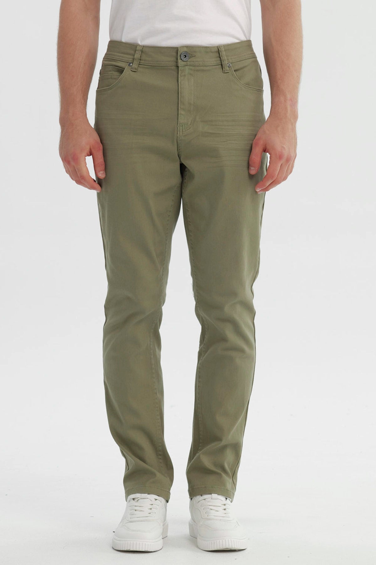 Jeans Hombre Slim Verde Militar
